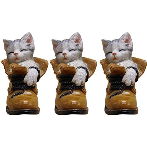YARNOW 3pcs Cat Figurines Playset Cute Cat Figures Mini Cat Kawaii Animal Characters Toys Micro Landscape Fairy Garden Dollhouse Ornament YARNOW 3pcs Cat Figurines Playset Cute Cat Figures Mini Cat Kawaii Animal Characters Toys Micro Landscape Fairy Garden Dollhouse Ornament