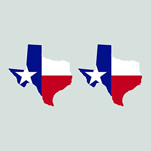 Two Pack Texas State Shaped Flag Sitcker FA Graphix Decal TX