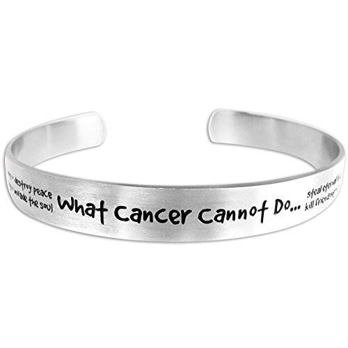 Rush Industries What Cancer Cannot Do Bracelet Etched Stainless Steel Cuff Bracelet - Recovery Jewelry