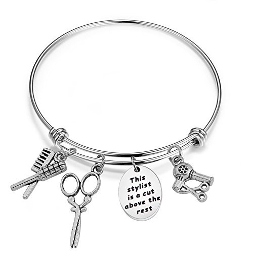 SEIRAA Hairdresser Gift Hairstylist Jewelry Hairdresser Charm Bracelet This Stylist Is A Cut Above The Rest Graduation Gift for Stylists -Stylist bracelet- SEIRAA Hairdresser Gift Hairstylist Jewelry Hairdresser Charm Bracelet This Stylist Is A Cut Above The Rest Graduation Gift for Stylists -Stylist bracelet-