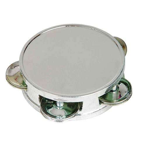 Music Treasures Co. 3 inch Silver Tambourine Pack of Four