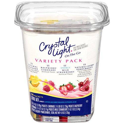 Crystal Light Drink Mix  Variety Pack  On The Go Packets  88 Count -2 Boxes of 44 Packets Count Each--