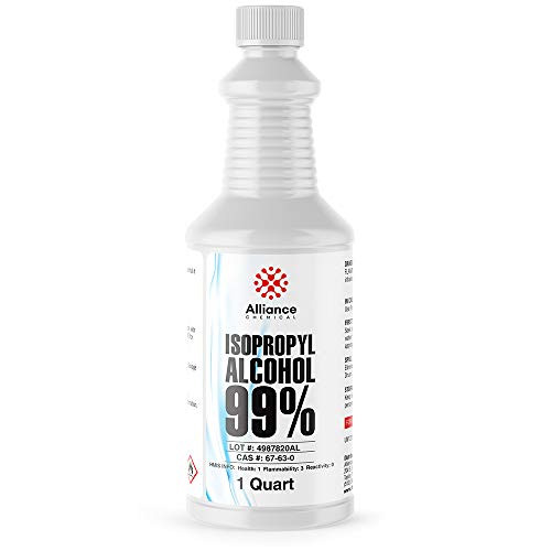 Alliance Chemical - Isopropyl Alcohol 99 percent  - One Sealed Quart Bottle w Reusable Leak and Evaporation Proof Seal - 32 Fluid Ounces - High Purity Rubbing Alcohol
