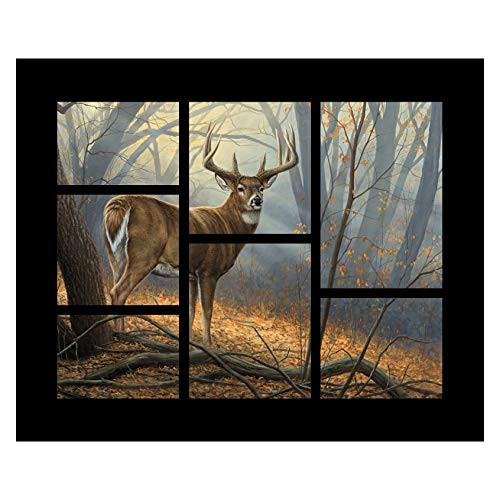Springs Creative Products Wild Wings Field Day Deer 36   Panel Brown Quilt Fabric -0681386-