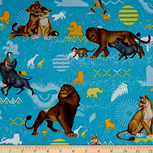 Springs Textiles Disney Lion King Blue Badges Blue Quilt Fabric -0695720-