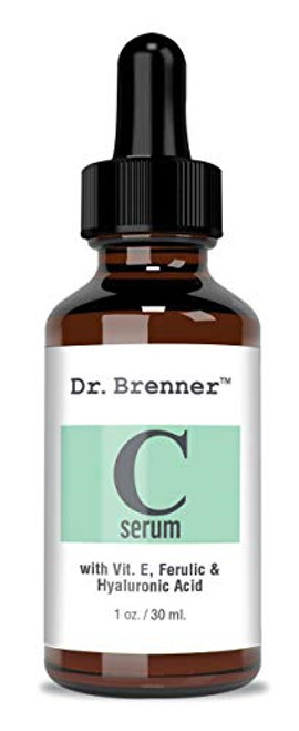 Vitamin C Serum 20 percent Pure L-Ascorbic Acid Ferulic Acid Vitamin E and Hyaluronic Acid for Face and Eyes Natural Anti Aging Anti Wrinkle 1oz. by Dr. Brenner -1 oz- Vitamin C Serum 20 percent Pure L-Ascorbic Acid Ferulic Acid Vitamin E and Hyaluronic Acid for Face and Eyes Natural Anti Aging Anti Wrinkle 1oz. by Dr. Brenner -1 oz-