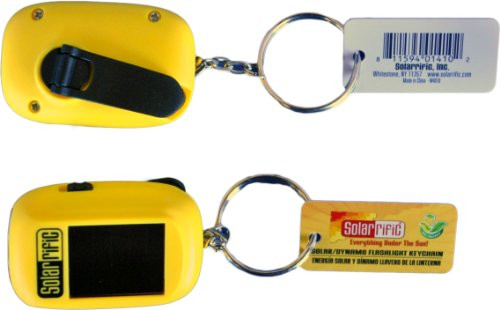 Solarrific® W4010 Solar/ Handcrank LED Flashlight Keychain Pack of 5
