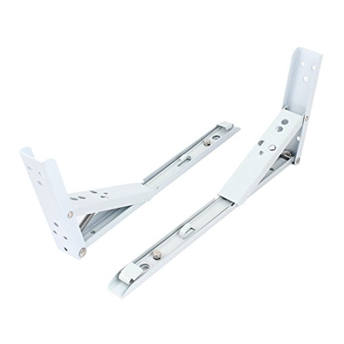 uxcell 12-inch Wall Mounted Spring Loaded Folding Shelf Support Brackets 2pcs