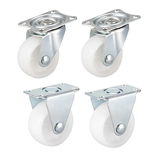 uxcell 1.5 Inch Caster Wheel PP Top Plate Mounted  132lb Total Load Capacity  Pack of 4 -2 Pcs Swivel  2 Pcs Fixed-