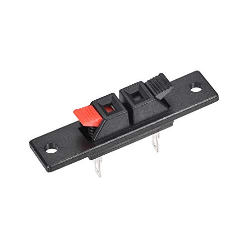 uxcell 2 Way Spring Speaker Terminal Clip Push Release Connector Audio Cable Terminals Strip Block WP2-35