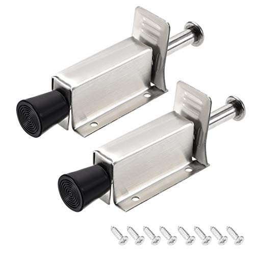 uxcell Stainless Steel Door Stopper Spring Loaded Telescopic Step-on Door Holder Stop and Release by Foot 2Pcs