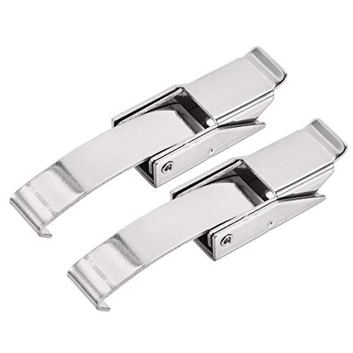 uxcell 3.39-inch SUS304 Stainless Steel Draw Toggle Latch with Spring-Steel Hook - 2 Pcs