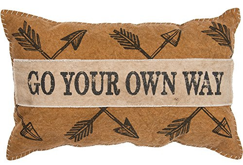 Primitives by Kathy Cotton Your Own Way Canvas Throw Pillow, 22 x 14-Inch, Go