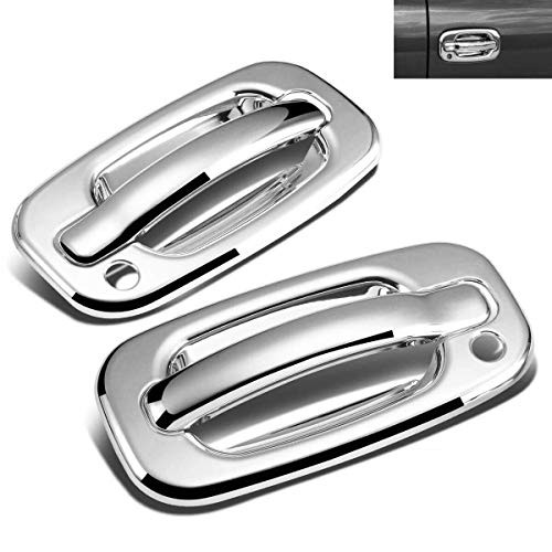 A-PADS 2 Chrome Door Handle Covers for Chevy TAHOE SILVERADO SUBURBAN 2000-2006  and  GMC SIERRA 1999-2006   YUKON 00-06 - WITH Passenger Keyhole