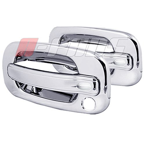 A-PADS 2 Chrome Door Handle Covers For Chevrolet TAHOE 2000-2006   SILVERADO 2000-2006   SUBURBAN 2000-2006    and    GMC SIERRA 1999-2006   YUKON 2000-2006 - WITHOUT Passenger Keyhole
