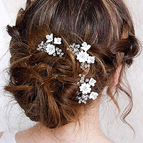 Aukmla Bride Flower Leaf Wedding Hair Pins Pearl Bridal Hair Piece Crystal Opal Stone Hair Accessories for Women and Girls HP-43 Aukmla Bride Flower Leaf Wedding Hair Pins Pearl Bridal Hair Piece Crystal Opal Stone Hair Accessories for Women and Girls HP-43