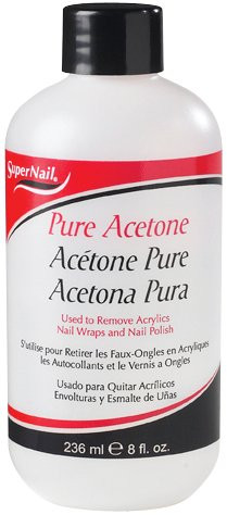 Super Nail Nail Polish Remover Pure Acetone 8 Oz -Pack of 2-