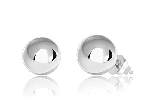 Premium Sterling Silver Ball Stud Earrings with 5mm Backings -7mm-