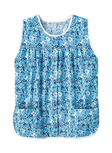 AmeriMark Patterned Womens Snap Front Cobbler Apron Vest with Two Patch Pockets Turquoise Large