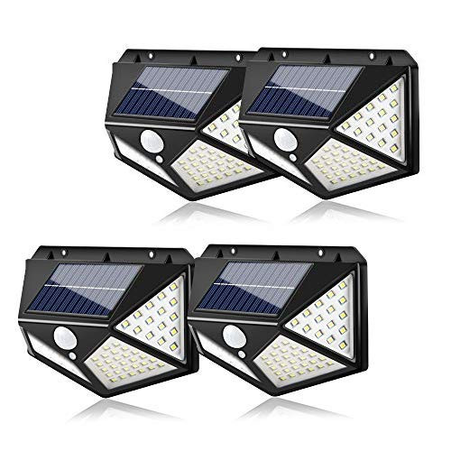 Outdoor LED Solar Lights AMMTOO LED Solar Motion Sensor Security Lights 270° Wide Angle Wireless Solar Powered Lights with 3 Modes Waterproof Solar Wall Lights for Garden -4 Pack- Outdoor LED Solar Lights AMMTOO LED Solar Motion Sensor Security Lights 270° Wide Angle Wireless Solar Powered Lights with 3 Modes Waterproof Solar Wall Lights for Garden -4 Pack-