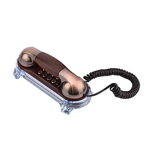 AMONIDA Antique Retro Wall Mounted Vintage Telephone Corded Phone Landline Fashion Telephone for Home Hotel -red Bronze-