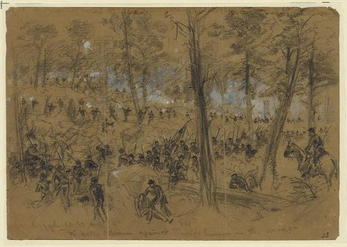 HistoricalFindings Photo  Rickett s Advance Battle of Winchester American Civil War Alfred Rudolph Waud