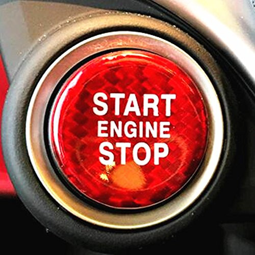 YUWATON Car Start button Decoration Cover for Alfa Romeo Giulia Stelvio Black and Red Pack of 1 -Red-