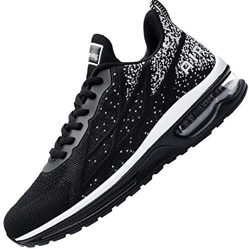 AUPERF Womens Air Shoes Walking Running Fashion Athletic Tennis Sports Comfortable Gym Sneakers -US 9 B-M- Black