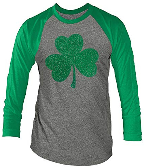 Men s St Patrick s Day Long Sleeve Raglan Shirt Funny Cotton Shamrock Irish Green Top Clover Grey M Men s St Patrick s Day Long Sleeve Raglan Shirt Funny Cotton Shamrock Irish Green Top Clover Grey M