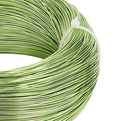 BENECREAT 918 Feet 22 Gauge Aluminum Wire Bendable Metal Sculpting Wire for Beading Jewelry Making Art and Craft Project  Light Green