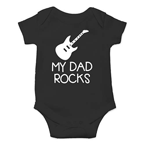 My Dad Rocks - I m Daddy s Rockstar - Cute One-Piece Infant Baby Bodysuit -6 Months  Black-