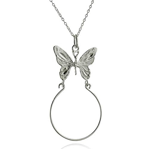 FashionJunkie4Life Sterling Silver Butterfly Charm Holder Pendant Necklace  18 inch Chain  Display Your Favorite Charms