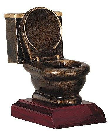 Decade Awards Toilet Bowl Trophy - Last Place Loser Award - Golden Throne Prize - 5 Inch Tall - Customize Now
