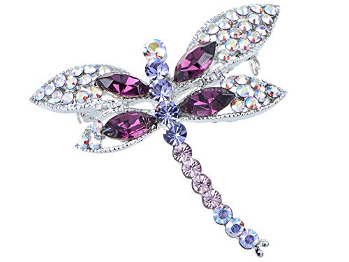Alilang Silvery Tone Iridescent Multi Rhinestones Colorful Dragonfly Brooch Pin Alilang Silvery Tone Iridescent Multi Rhinestones Colorful Dragonfly Brooch Pin