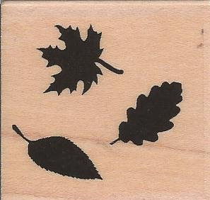 Leaf Silhouettes Wood Mounted Rubber Stamp -B5370-