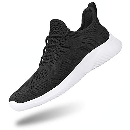 Flysocks Slip On Sneakers for Men-Fashion Sneakers Walking Shoes Non Slip Lightweight Breathable Mesh Running Shoes Comfortable Black 7.5