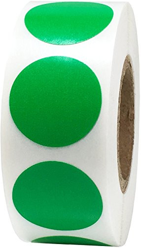 Spring Green Color Coding Labels for Organizing Inventory 0.75 Inch Round Circle Dots 500 Total Adhesive Stickers On A Roll