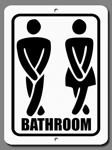 BA IMAGE Funny Bathroom Restroom 003 9x12 Aluminum Metal Sign