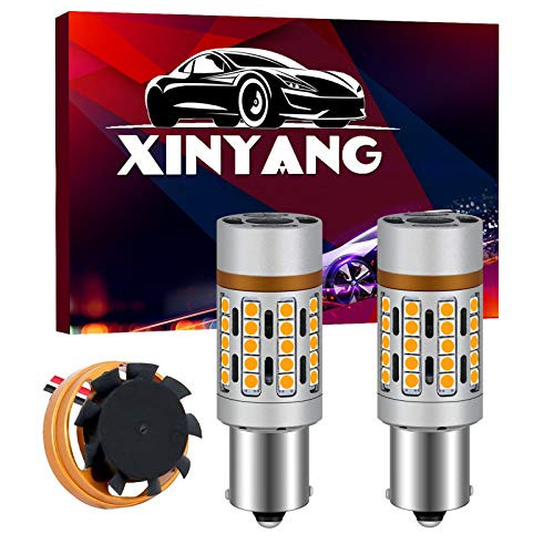 XINYANG PY21W BAU15S LED Bulbs Amber Yellow 22W 12496 7507 PY21W BAU15S 2641A LED Bulbs for Turn Signal Lights with Build-in Load Resistor Anti Hyper Flash for Blinker Bulb -Pack of 2-