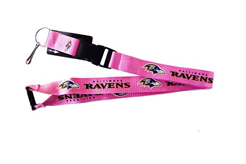 aminco NFL Baltimore Ravens Lanyard Keychain Batch Id Holder - Pink aminco NFL Baltimore Ravens Lanyard Keychain Batch Id Holder - Pink