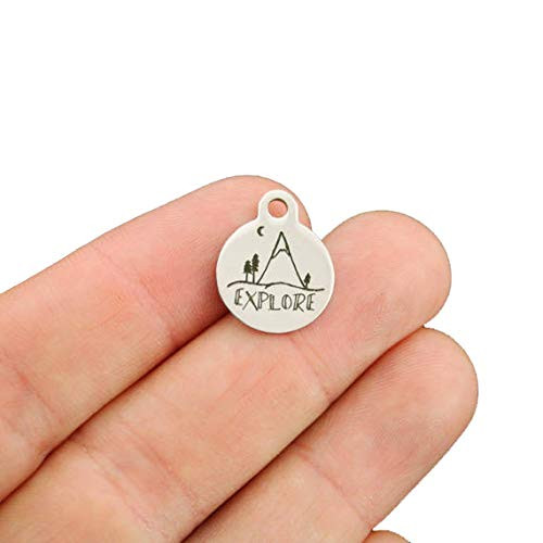 Explore Mountain Stainless Steel Charms - Smaller Size - Exclusive Line - Quantity Options - BFS2803 Choose Quantity BULK 20 Charms Explore Mountain Stainless Steel Charms - Smaller Size - Exclusive Line - Quantity Options - BFS2803 Choose Quantity BULK 20 Charms