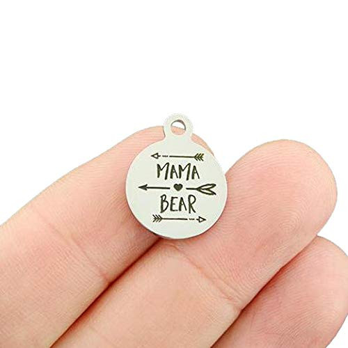 Mama Bear Stainless Steel Charms - Smaller Size - Exclusive Line - Quantity Options - BFS3431 Choose Quantity Bulk 10 Charms Mama Bear Stainless Steel Charms - Smaller Size - Exclusive Line - Quantity Options - BFS3431 Choose Quantity Bulk 10 Charms
