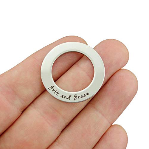 Grit and Grace Stainless Steel Charms Ring Affirmation Circle - Exclusive Line - Quantity Options - BFS3714