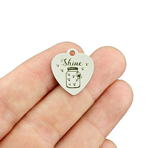 Positivity Stainless Steel Charm - Shine - Exclusive Line - Quantity Options - BFS4169 Choose Quantity  1 Charm