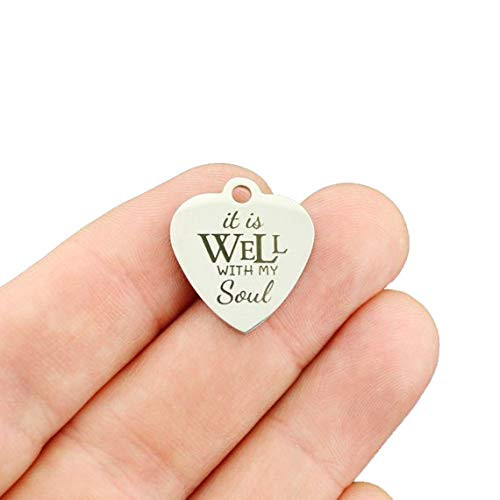 Faith Stainless Steel Charm - It is Well with My Soul - Exclusive Line - Quantity Options - BFS4581