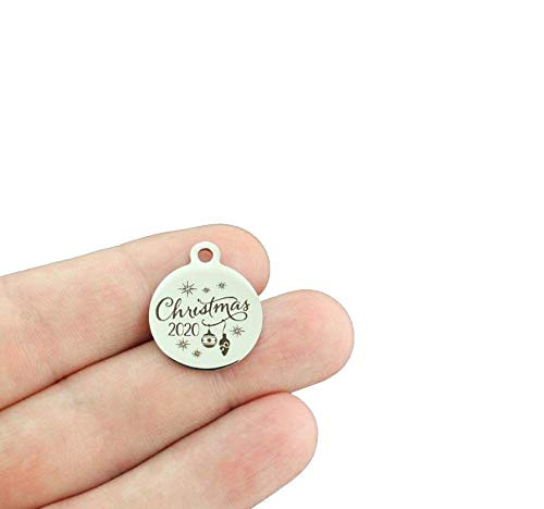 Christmas 2020 Stainless Steel Charm - Exclusive Line - Quantity Options - BFS5592 Choose Quantity  BULK 10 Charms