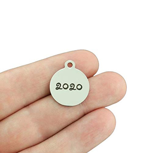 Year 2020 Stainless Steel Charm - Exclusive Line - Quantity Options - BFS5722 Choose Quantity  4 Charms