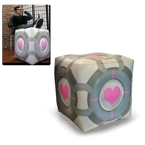 Portal 2 Companion Cube Inflatable Ottoman [The Coop]