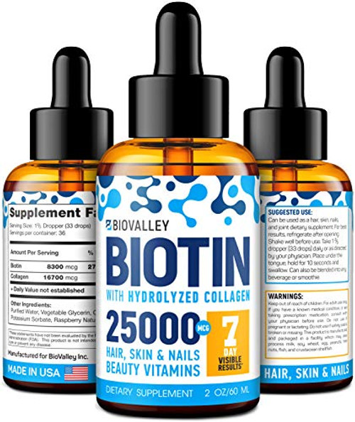 Collagen Peptides and Biotin Drops - Made in USA - Vital Proteins Collagen Peptides and Biotin Supplement for Hair Growth - Skin Nail and Hair Vitamins - Hydrolyzed Collagen for Fast Nail Growth Collagen Peptides and Biotin Drops - Made in USA - Vital Proteins Collagen Peptides and Biotin Supplement for Hair Growth - Skin Nail and Hair Vitamins - Hydrolyzed Collagen for Fast Nail Growth
