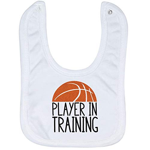 Basketball Baby  and  Infant Bib - Player in Training - Soft Microfiber Bib - Black